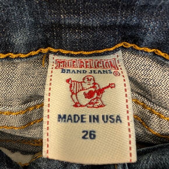True Religion Ankle Jeans Dark Wash LowRise Straight Leg Flap Pockets - Size 26 - Picture 7 of 9